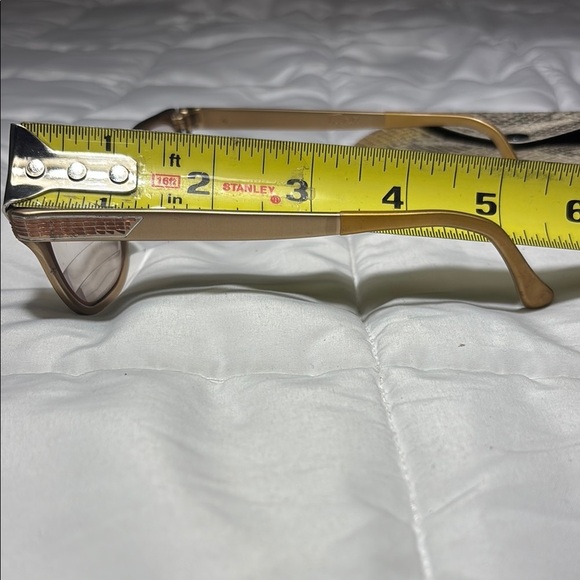 Vintage Tura Gold Cat-Eye Eyeglasses Mid-Century with Snakeskin Case - Picture 9 of 15